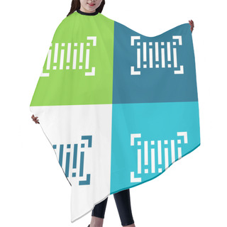 Personality  Barcode Flat Four Color Minimal Icon Set Hair Cutting Cape