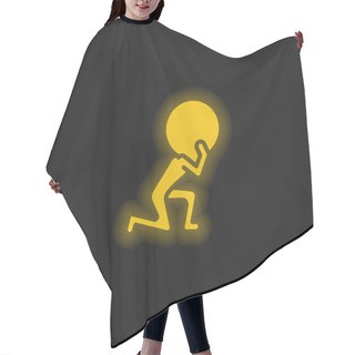 Personality  Atlas Yellow Glowing Neon Icon Hair Cutting Cape