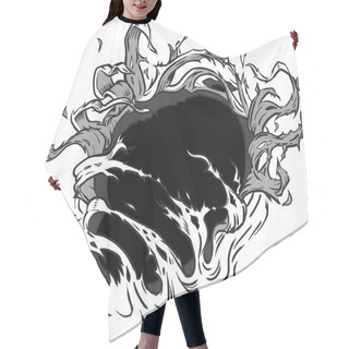 Personality  Hole Ripping Through Background Vector Clip Art Illustration  Hair Cutting Cape