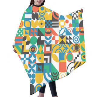 Personality  Bauhaus Geometric Design With Eyes Elements Hair Cutting Cape