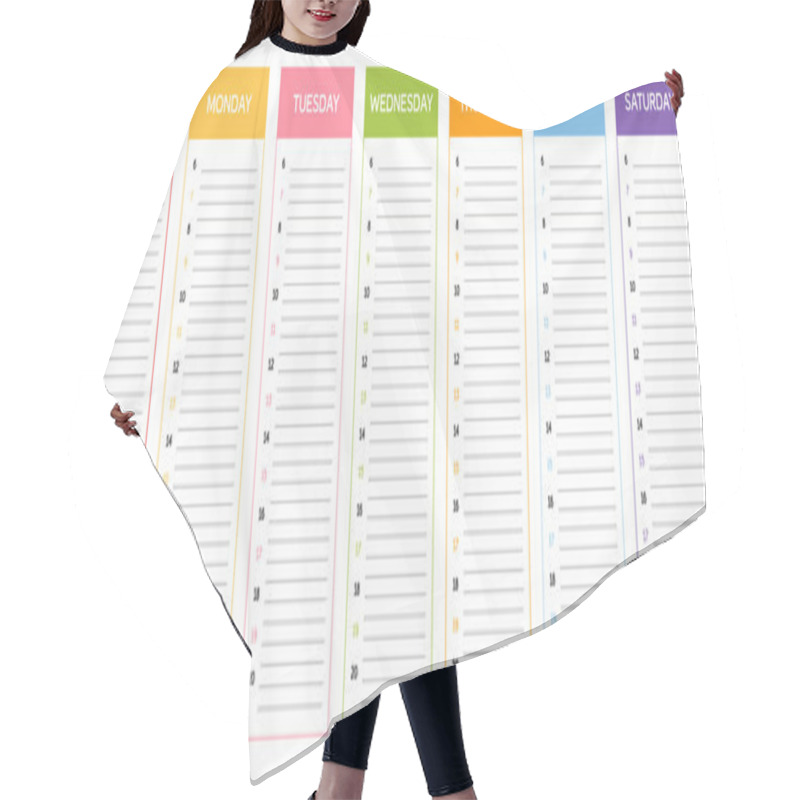 Personality  Week planning calendar (colors according to Thai astrology) hair cutting cape
