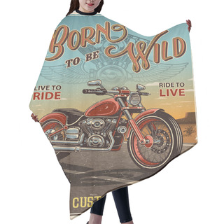 Personality  Vintage Motorcycle Poster Hair Cutting Cape