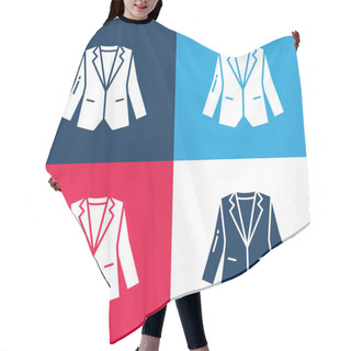 Personality  Blazer Blue And Red Four Color Minimal Icon Set Hair Cutting Cape