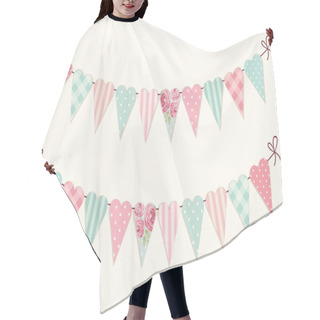 Personality  Heart Shaped  Bunting Flags Hair Cutting Cape
