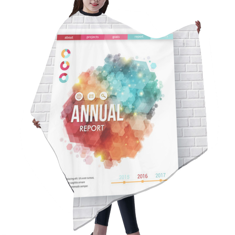 Personality  Abstract Design On An Annual Report Template Hair Cutting Cape