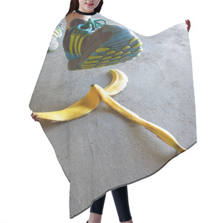 Personality  Detail Of Person Stepping On Banana Peel And Slipping Hair Cutting Cape