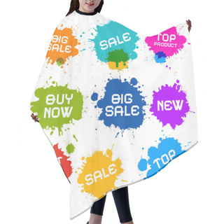 Personality  Colorful Vector Grunge Sale Splash Blots Icons Hair Cutting Cape