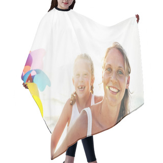 Personality  Mother Daughter Having Fun Hair Cutting Cape