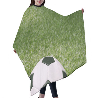 Personality  Soccer Ball On Green Football Pitch Hair Cutting Cape