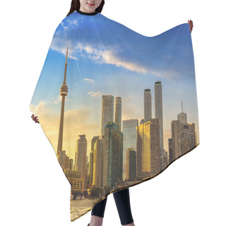 Personality  Panoramic View Of Toronto Skyline  At Sunset, Ontario, Canada Hair Cutting Cape