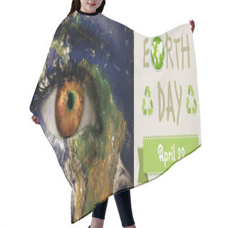 Personality  Composite Image Of Earth Day Graphic Hair Cutting Cape