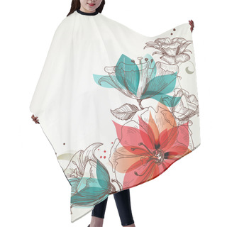 Personality  Vintage Flowers Background Hair Cutting Cape