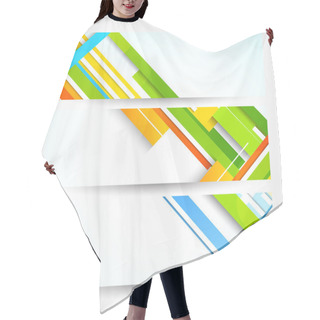 Personality  Set Of Banners With Lines Hair Cutting Cape