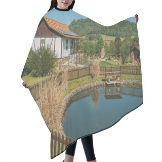 Personality  House And Pond Amid Rural Landscape Hair Cutting Cape