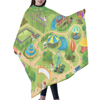 Personality  Amusement Park Map Hair Cutting Cape