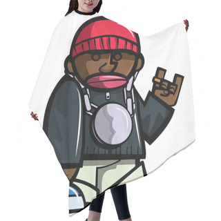Personality  Cartoon Hip Hop Man With Bling Hair Cutting Cape