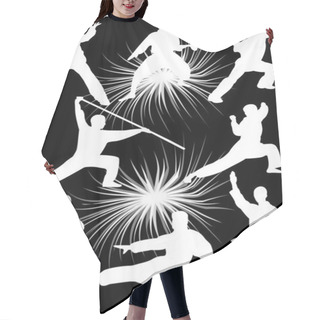 Personality  Karate Fighters Collection Vector Hair Cutting Cape