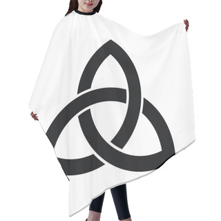 Personality  Triquetra Sign Icon. Leaf-like Celtic Symbol. Trinity Or Trefoil Knot. Simple Black Vector Illustration Hair Cutting Cape