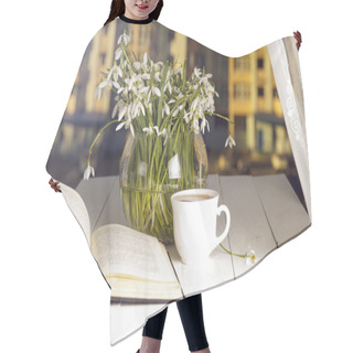 Personality  Flower On The Book In Front Of The Window In The Morning. Copy S Hair Cutting Cape