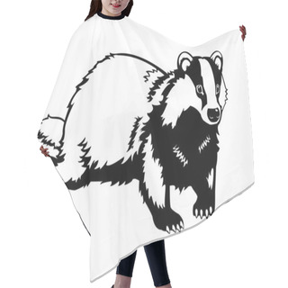 Personality  Badger Black And White Hair Cutting Cape