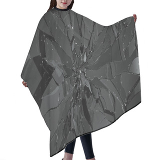 Personality  Pieces Of Broken And Cracked Glass Hair Cutting Cape