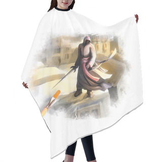 Personality  Artist Brush Painting Picture Of Ninja Hair Cutting Cape