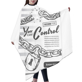 Personality  Freedom From Control Advertising Poster Vector Hair Cutting Cape