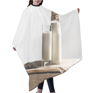 Personality  Fresh Milk In Glass And Jar Hair Cutting Cape
