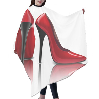 Personality  Red Shoes On A Glossy Floor Hair Cutting Cape