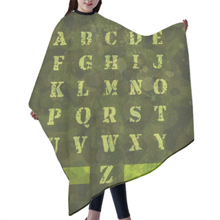 Personality  Military Vintage Alphabet Vector Illustration Hair Cutting Cape