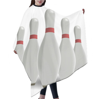 Personality  Sports Game. Bowling. Skittles On A White Background Hair Cutting Cape