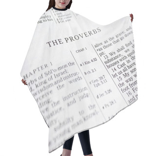 Personality  Detail Of The Bible Opened On Book Of Proverbs Hair Cutting Cape