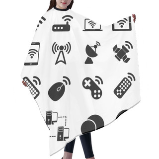 Personality  Wireless Devices Icons Set Hair Cutting Cape