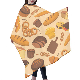 Personality  Bread Bakery And Pastry Seamless Pattern Hair Cutting Cape