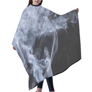 Personality  Abstract White Flowing Smoke Clouds On Black Background Hair Cutting Cape