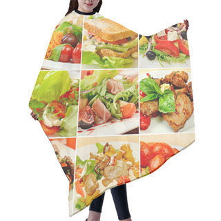 Personality  Collage With Meals Hair Cutting Cape