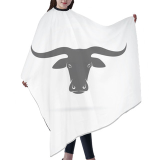 Personality  Vector Of A Bull Head Design On White Background, Farm Animals. Hair Cutting Cape
