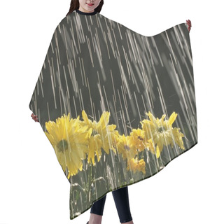 Personality  Rain On Yellow Daisies Hair Cutting Cape