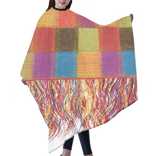 Personality  Checkered Patchwork Colorful Plaid With Fringe Hair Cutting Cape