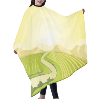 Personality  Green Fields Sunset Hair Cutting Cape