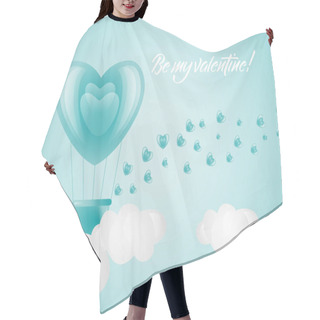 Personality  Vector Happy Valentines Day Hot Air Heart Balloon Hair Cutting Cape