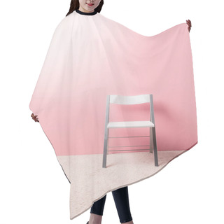 Personality  Foldable Chair In Front Of Pink Wall Hair Cutting Cape