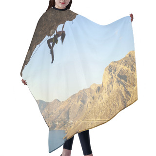 Personality  Young Rock Climber On A Cliff Hair Cutting Cape