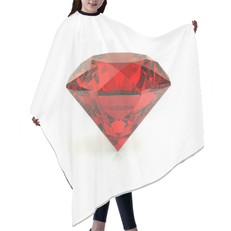 Personality  Red diamond on white background hair cutting cape