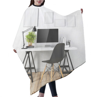 Personality  3d Modern Computer Workplace Hair Cutting Cape