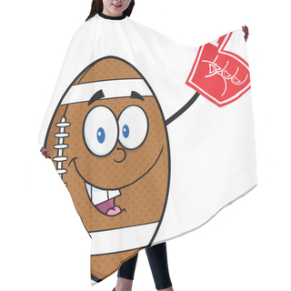 Personality  American Football Ball Cartoon Character With Foam Finger Hair Cutting Cape