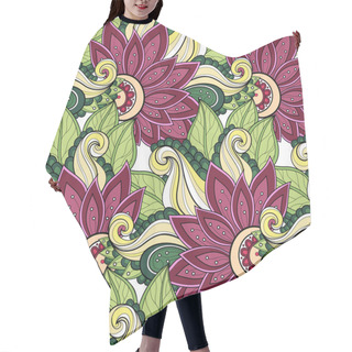 Personality  Seamless Floral Pattern Hair Cutting Cape
