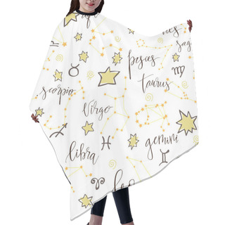 Personality  Hand Drawn Astrological Pattern Hair Cutting Cape