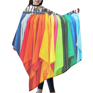 Personality  Colorful T-shirt With Hangers Hair Cutting Cape