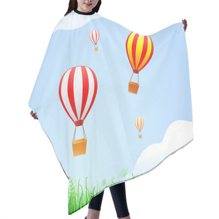 Personality  Landscape With Grass And Air Balloons Hair Cutting Cape